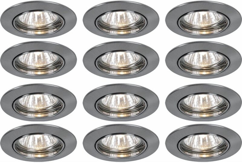 Thumbnail - Etc-shop - 12er Set Einbau Lampen Gäste Zimmer Strahler Spots alu Leuchte verstellbar rund
