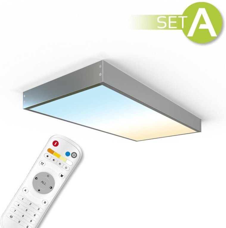 CCT LED Panel 60x30cm Aufbauset 24W 3000-6000K inkl. Fernbedienung und Aufbaurahmen