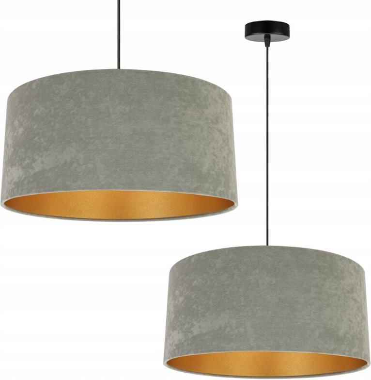 Hängelampe Deckenleuchter Goldener Samt Lampenschirm