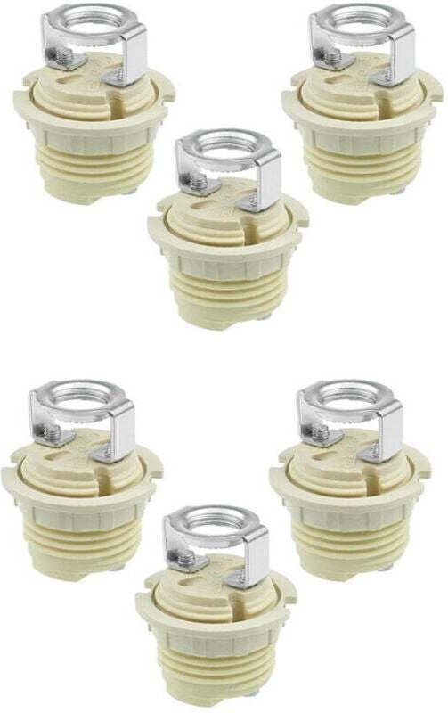 Set mit 6 hochwertigen G9-Lampenfassungen aus Keramik mit Gewinde – Massiver Ring, kompatibel mit Halogen-, LED- und Ene...