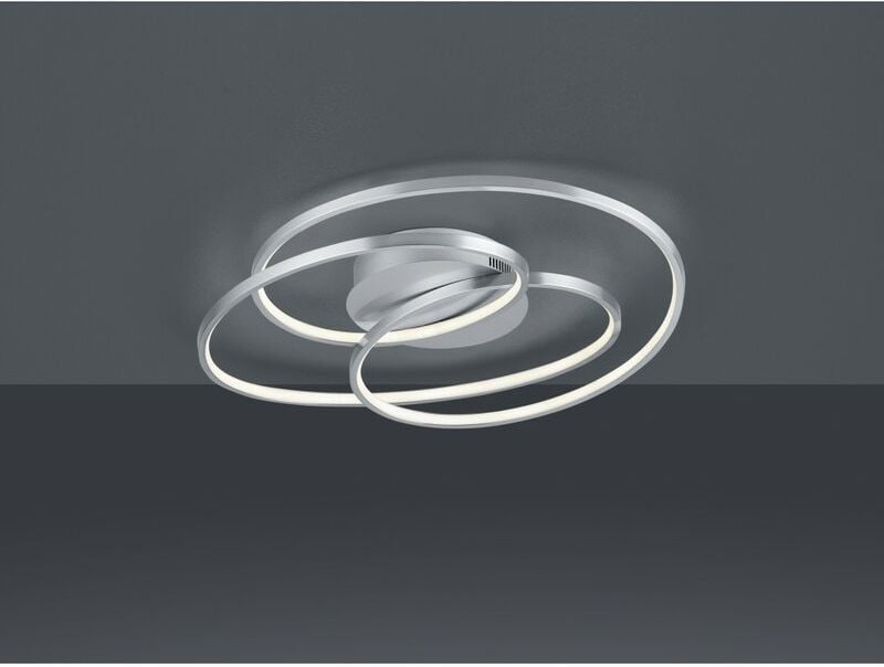 Gale Deckenleuchte 3 Kreise Matt Nickel Led 38,5 w Dimmbar L60 cm Trio Beleuchtung