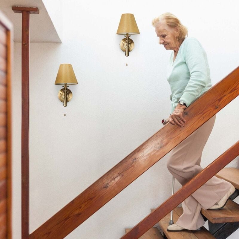 Wall lamps 2 pack fabric shades indoor use