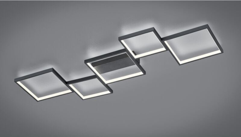 Sorrento LED-Deckenleuchte 5 Quadrate L120 cm Schwarz Trio Beleuchtung