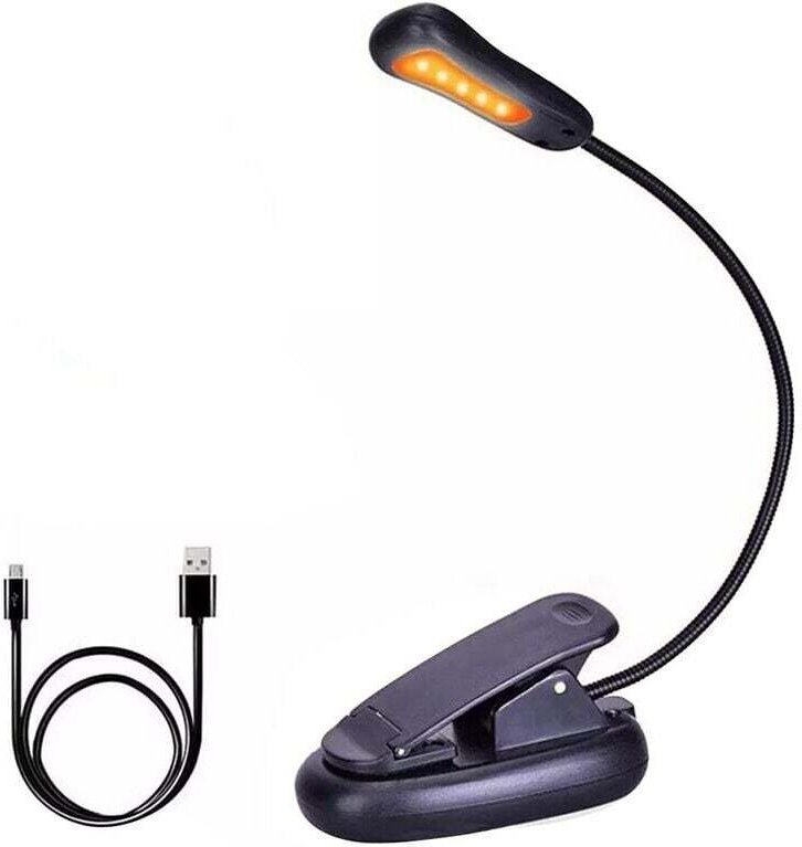 LED-Leselampe, 5 LEDs, 3 Helligkeitsstufen, USB-aufladbar, schwarz