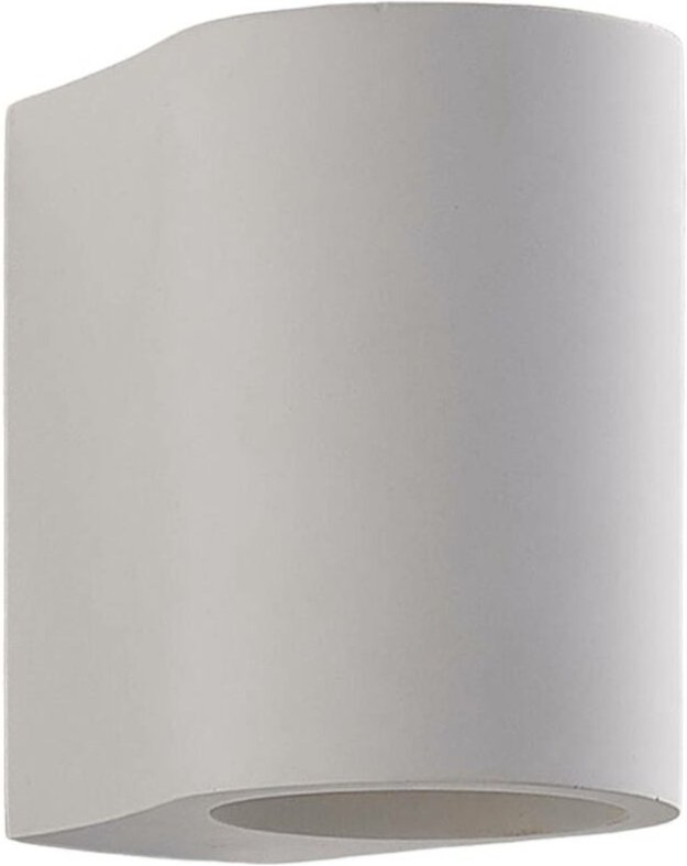 Wandleuchte Jannes, rund, weiß, Gips, G9, bemalbar - weiß - Lindby