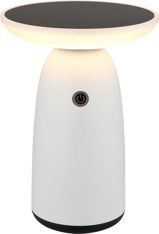 Solarleuchte Außenleuchte Tischlampe LED USB-C IP54 Touch-Dimmer Weiß 22,5 cm