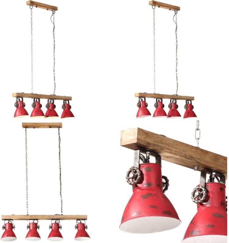 Deckenleuchte 25 w Rot 90x24x111 cm E27 - Industriel Stil - Deckenleuchte - Wohnraum Dekoration - Vintage Lampe - Mangoh...