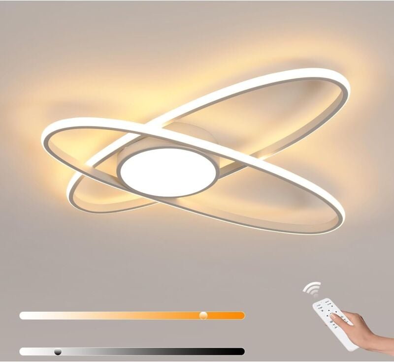 COMELY Dimmbares LED-Deckenlicht für Wohnzimmer, 40W 4500LM, Modernes ovales Design mit Fernbedienung, 3000K-6500K, für ...