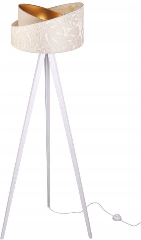 Stehlampe Stehend Stativ Holz Lampenschirm Muster