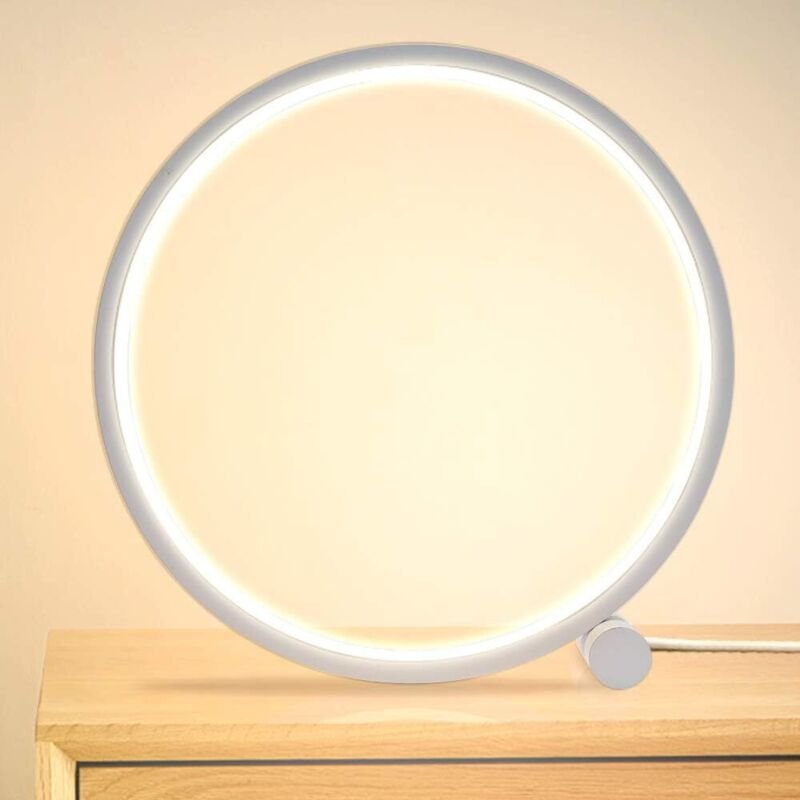 LED-Nachttischlampe, dimmbare Touch-Tischlampe, 3 Farben, 10 Helligkeiten, modernes kreisförmiges Design, Metallmaterial...