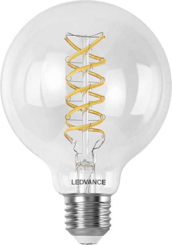 LEDVANCE SMART+ WIFI LED-Lampe, Weißglas, 8W, 806lm, Kugel-Form mit 95mm Durchmesser & E27-Sockel, regulierbares Weißlic...