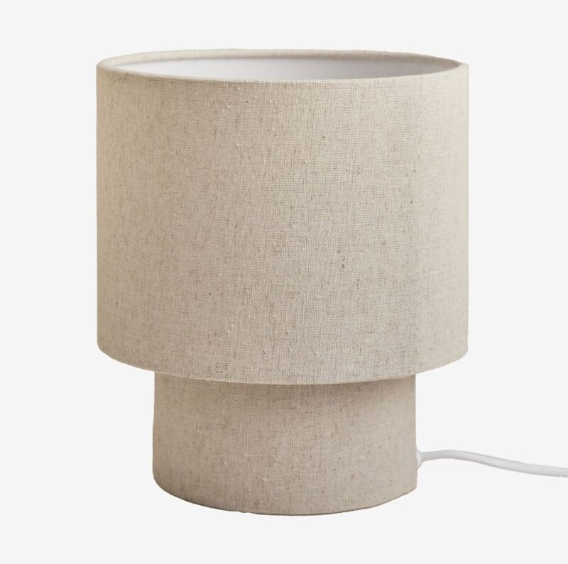 Sklum - Tischlampe Gioura aus Leinen und Eisen Beige Leinen ↑20 cm