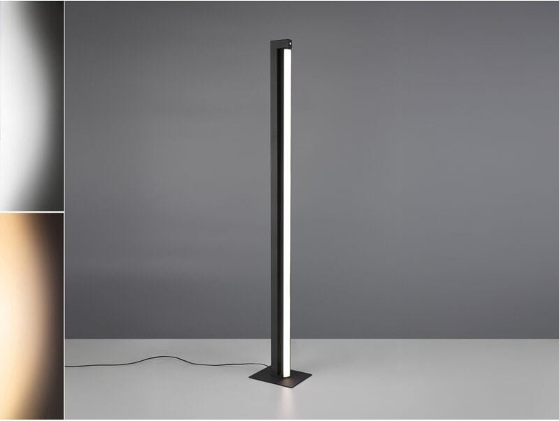 Kleine Stehlampe seeker dimmbar led Leiste drehbar, Schwarz, Höhe 130cm