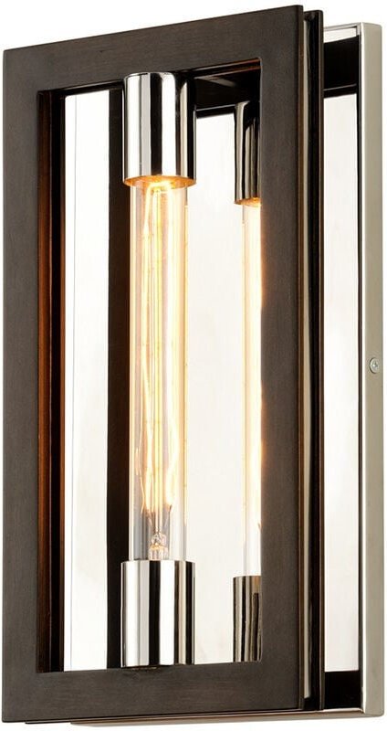 Enigma 1 Wandleuchte aus Bronze mit poliertem Edelstahl