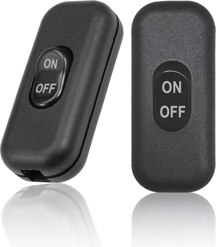 2er-Pack Nachttischlampenschalter, schwarzer Schalter, 6 a 250 v Doppelpolschalter, Mini-Wippschalter für Kleingeräte, N...