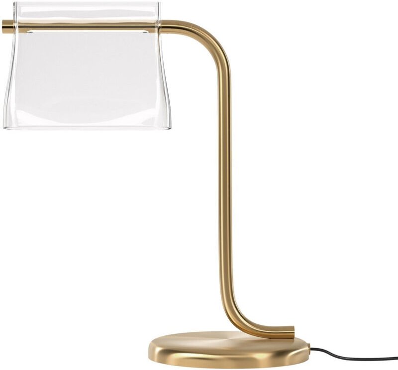 Maytoni Cabaret Moderne integrierte LED-Tischlampe, Messing, 3000 K, 850 lm, Glasschirm