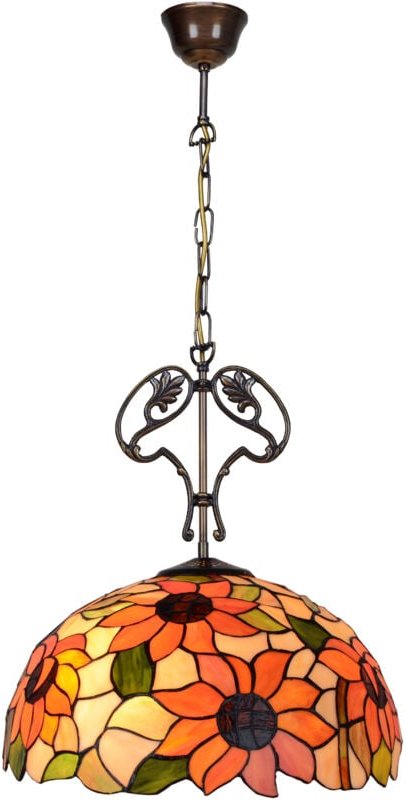 Deckenpendelleuchte mit Kette und gegossenem Ornament mit Lampenschirm mit 40 cm Durchmesser der Diamond-Serie