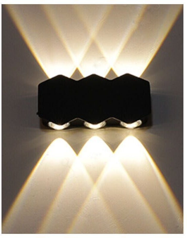 Vtizikl 6 LED Applique extérieure Intérieur et extérieur LED étanche blanc chaud lumière applique murale terrasse lampe