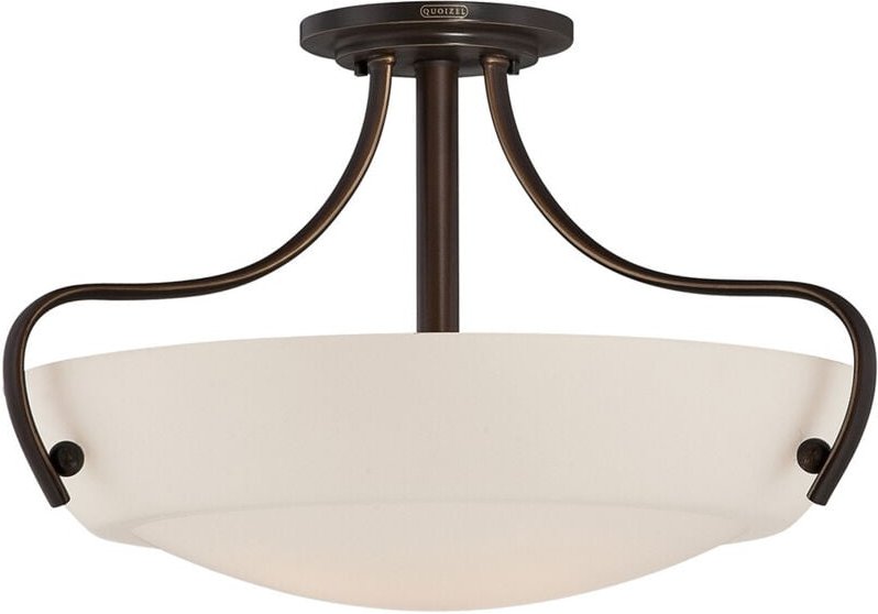 Thumbnail - Elstead Chantilly - 3 Light Semi Flush Deckenleuchte Palladian Bronze, E27