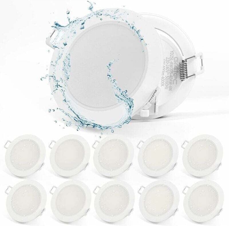 Einbaustrahler für Wand und Decke, extraflacher LED-Einbaustrahler, 220 V, 10 x 5 W, 400 lm, 4000 K Neutralweiß, ultradü...