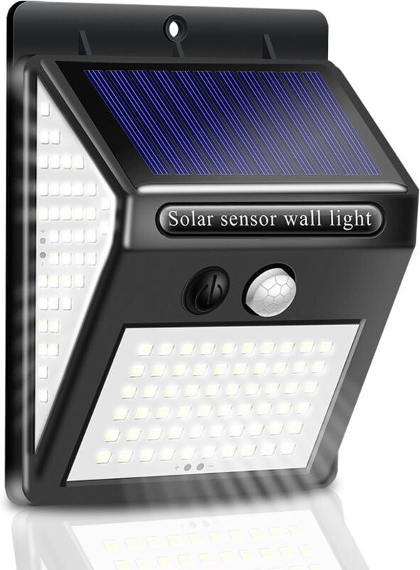 Solar-Außenleuchte, 50 LEDs, IP65 wasserdichter LED-Fluter mit Bewegungsmelder, kabellose Sicherheitswandleuchte für den...