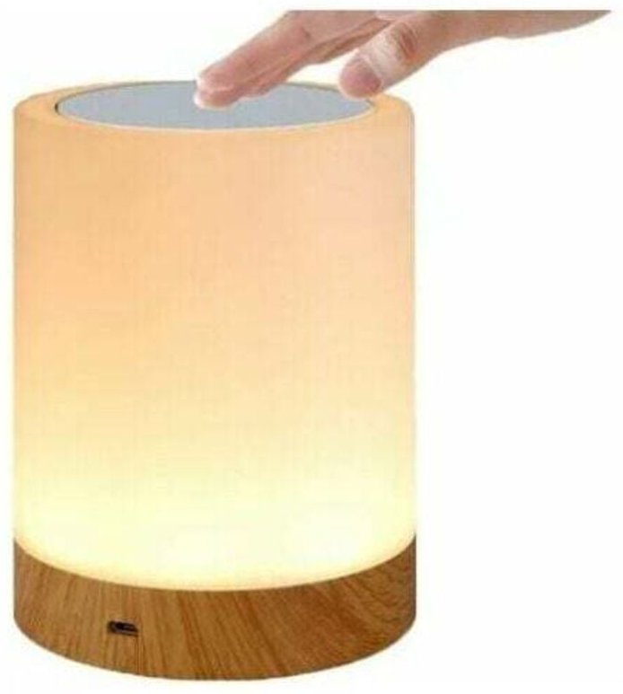 LED-Touch-Lampe für Schlafzimmer, Wohnzimmer, Büro – Nachttischlampe mit farbwechselndem RGB-Sensor – USB-Ladeanschluss