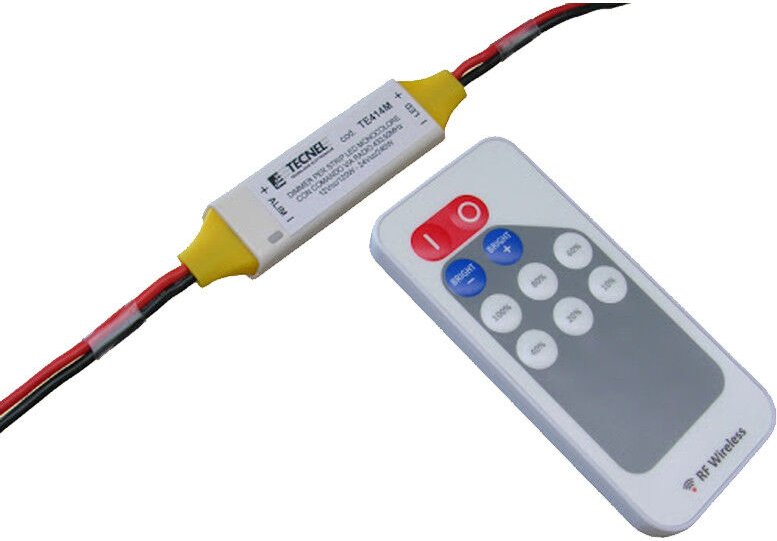 Tecnel - Dimmer für einfarbige LED-Streifen mit Fernbedienung TE414M