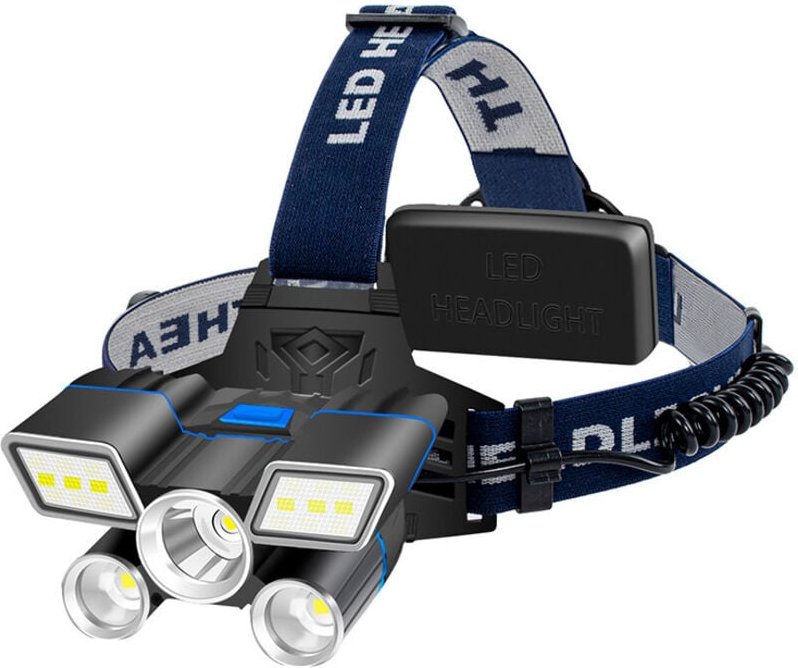 LED-Stirnlampe, USB-aufladbare Stirnlampe, leistungsstarke wasserdichte Stirnlampe mit 9 Leuchtmodi, 90° verstellbar