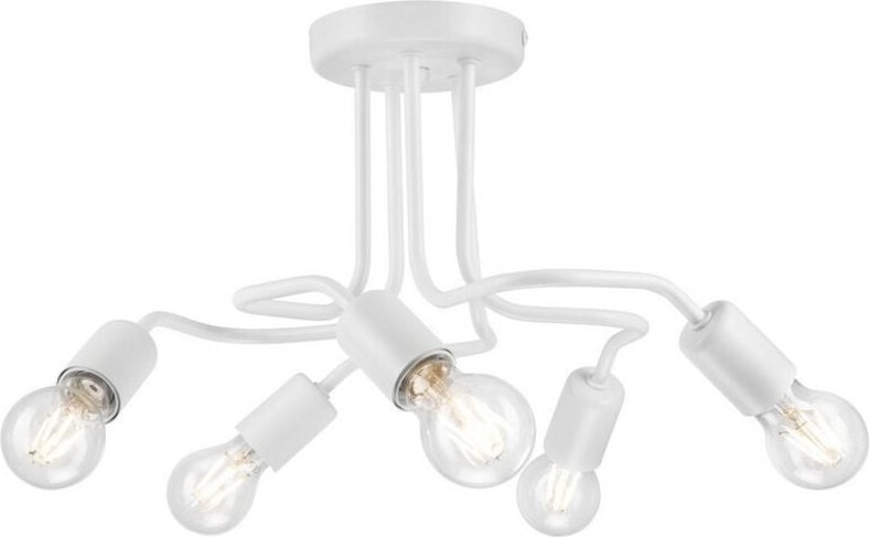 Lamkur Lighting - Lamkur Charlie Flexi Charlie Multi Arm Halbbündige Deckenleuchte Weiß, 5x E27