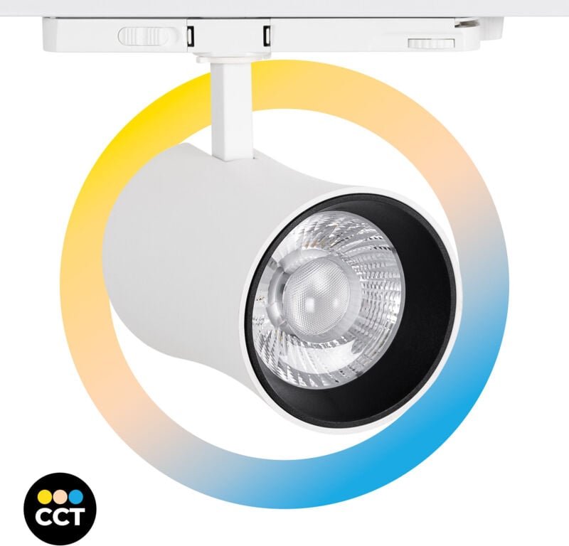 Barcelona Led - Architektonischer led cct 3-Phasen-Schienenstrahler - 40W - cri