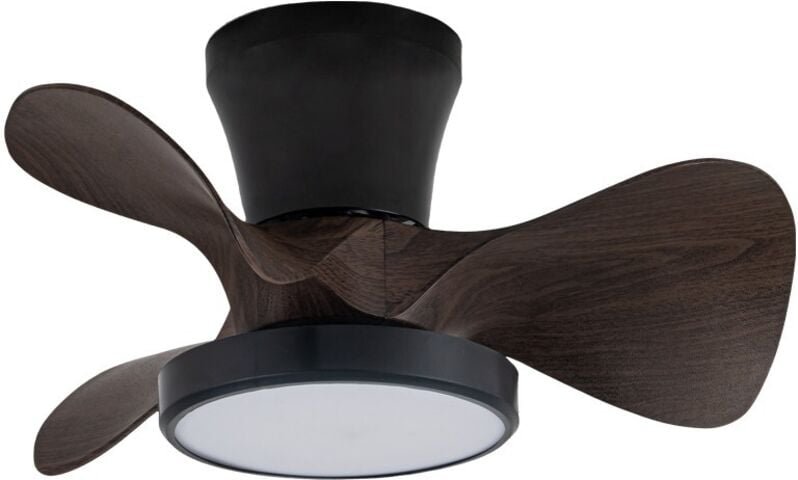 Moll Schwarz+Holz LED-Lüfter 20W 1900Lm cct Dim