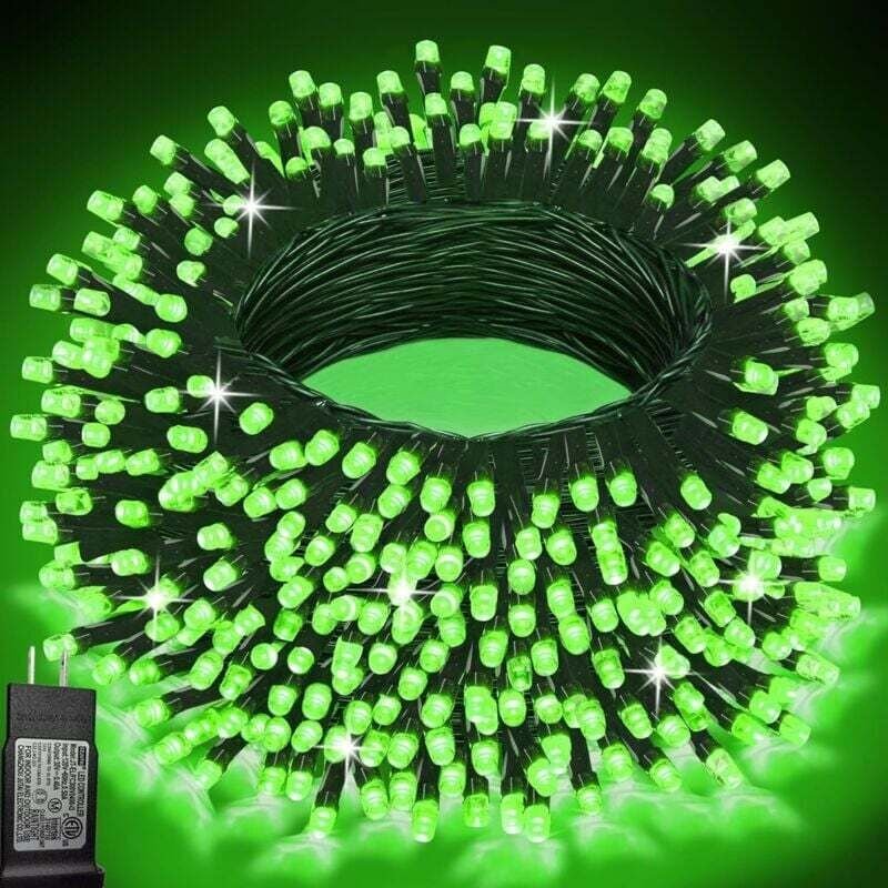 ALOVEZ grüne Lichterkette, 200 LEDs, 20 m, für den Innen- und Außenbereich, 8 blinkende Beleuchtungsmodi, ideal für Gart...