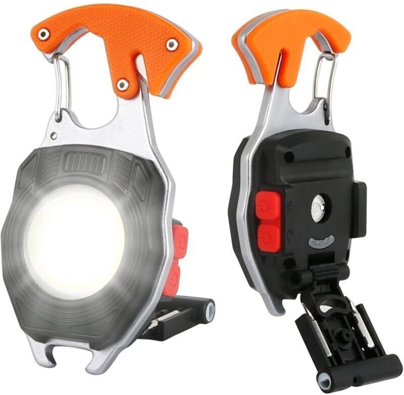 2 Mini-LED-Taschenlampen, tragbare Arbeitsleuchte mit 800 Lumen, 7 Leuchtmodi, wiederaufladbar und wasserdicht, Beleucht...