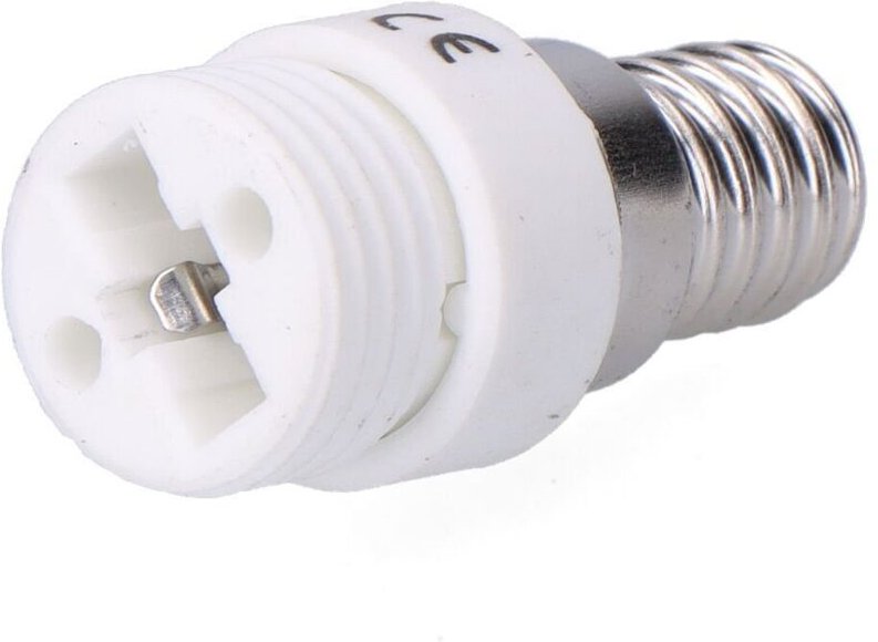 E14 auf G9 Konverter, 2 auf 230 V, weiß, ø20 x 45 mm (eingeschweißt)