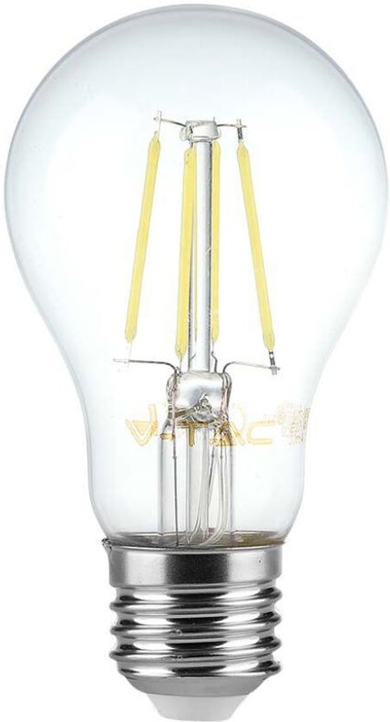 6W E27 LED-Glühbirne, A60, natürliches weißes Filament - V-tac