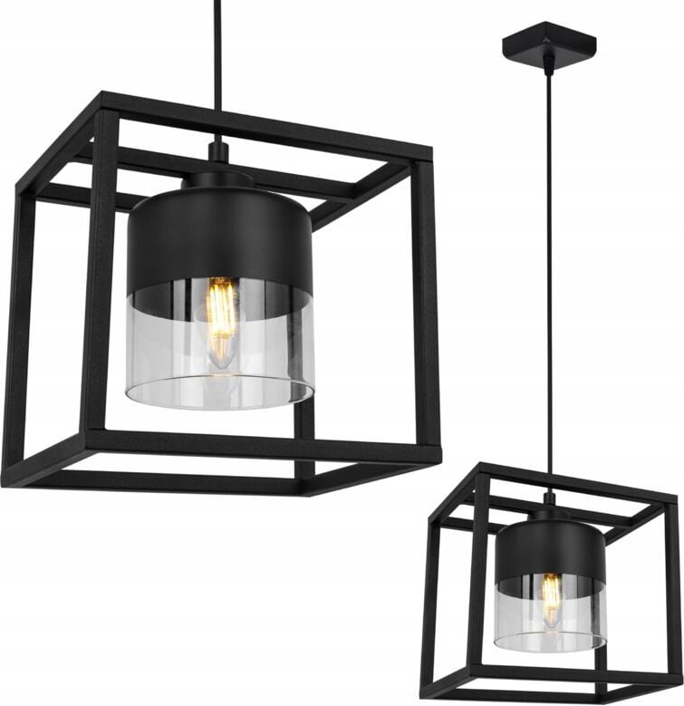 Loft-Hängelampe, Moderner Käfig, Glasschirm