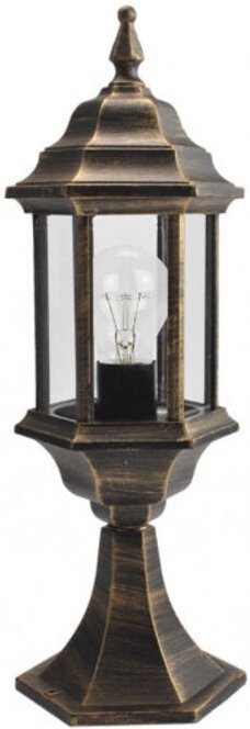 Fabrilamp - pollux aluminium außenwandleuchte 1xe27 schwarz/gold 48,5x17x17 cm ip44