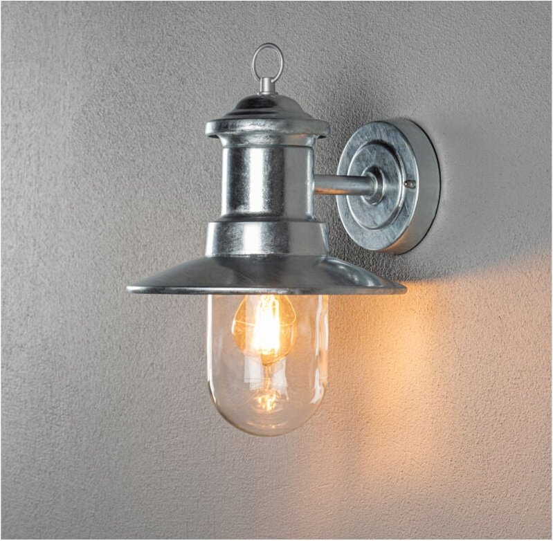 Konstsmide - Maritime Außenwandlaterne napoli galvanisierter Stahl & klares Glas, Höhe 30,5cm