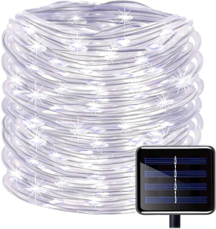 100 LED-Solar-Lichterketten, wasserdichte 39 Fuß/12 m Outdoor-Kupferdrahtrohr-Seil-Lichterketten für Weihnachten, Garten...