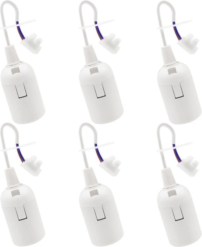 Thumbnail - 6 PCS E27 Lampenfassung E27 Leuchtmittelhalter Renovierungsfassung weiß Baufassung mit Kabel Baustellenfassung 4A 250V L...