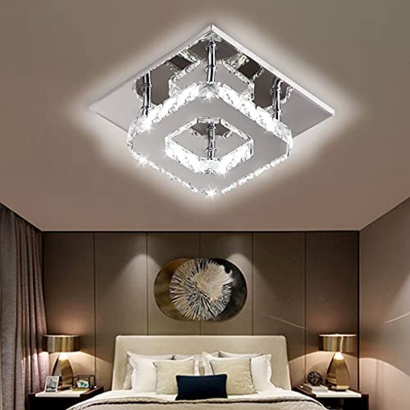 Goeco - led Deckenleuchte Kristall Bernstein Moderne Warmweiß 3000K Quadrat Deckenlampe Für Küche Esszimmer Schlafzimmer...