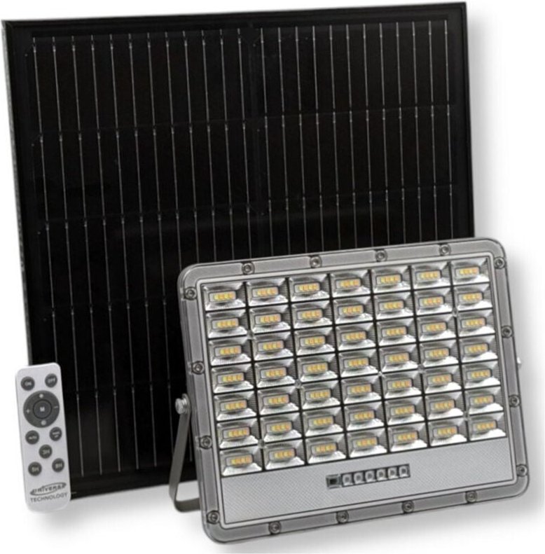 Trade Shop - FARO LED FLOODLIGHT 2000LM IP65 GRIGIO CON PANNELLO SOLARE TELECOMANDO CCT TK08-200W-3C -