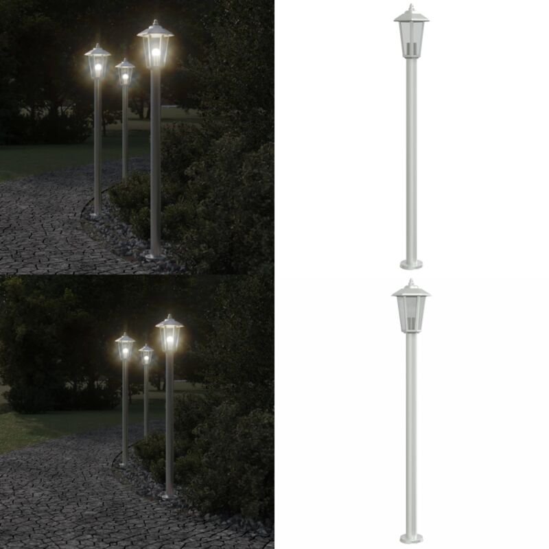 Wegeleuchte Silbern 120 cm Edelstahl - Wegeleuchte - Edelstahl - Außenstehleuchte - Gartenlampe - LED-Lampe - Home & Liv...