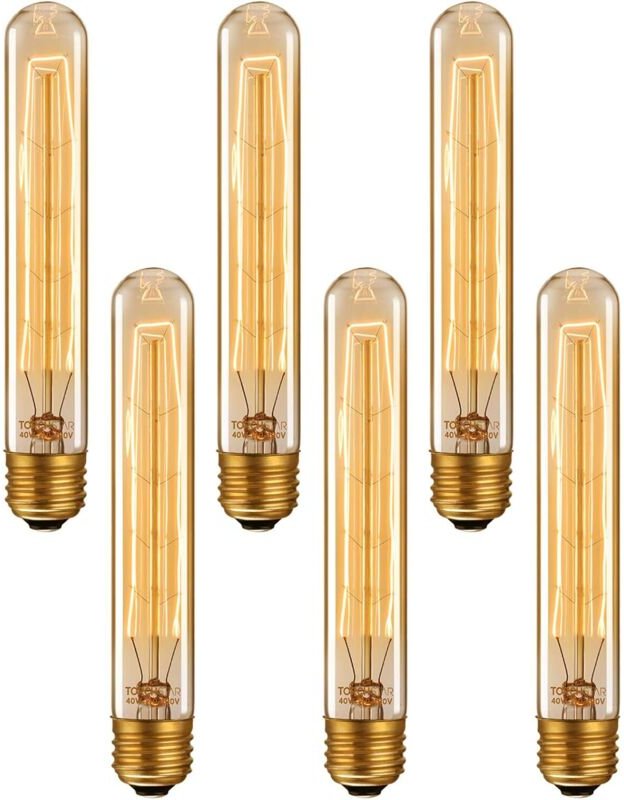 Dimmbare Vintage-Röhrenglühbirne, T185-Glühfaden, E27-Sockel, Edison 40 W, lange T185-Glühbirne für rustikalen Kronleuch...
