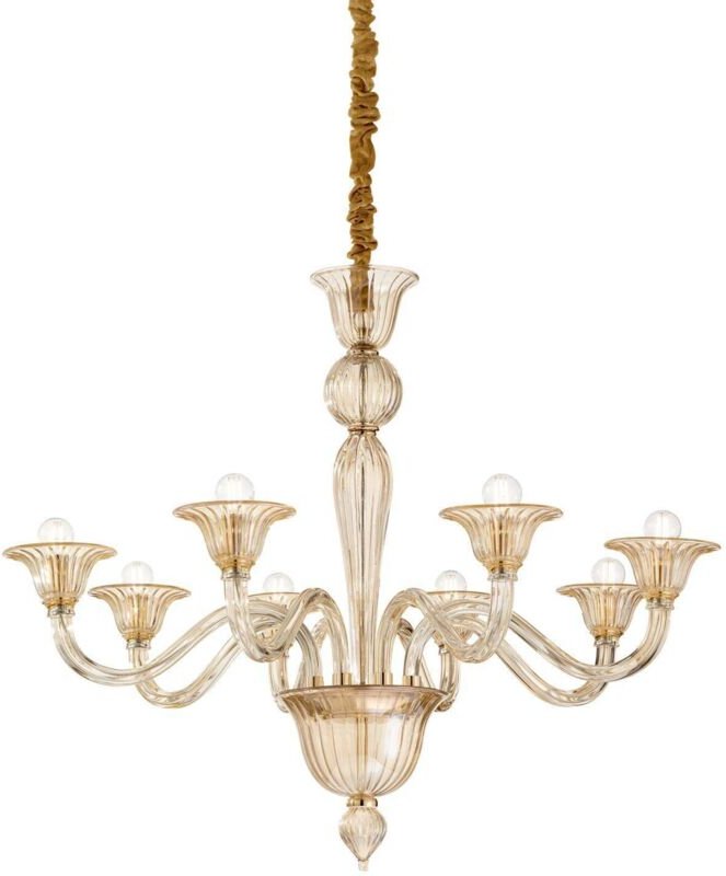 Brigitta - 8 Licht Pendelleuchte Bernstein, E14 - Ideal Lux