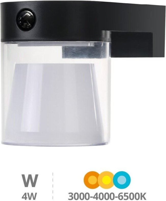 Runde LED-Solar-Wandleuchte der Laconi-Serie mit Bewegungs- und Dämmerungssensor 4W 3000 - 4000 - 6500K