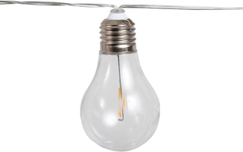 Thumbnail - STELLA Lichterkette für den Innen- und Außenbereich. 10 warm leuchtende LED-Glühbirnen mit Solarladung und wiederaufladb...