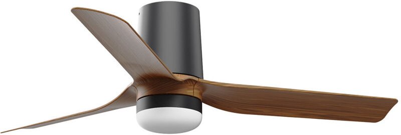 Faro Mini Punt Tub Kleiner Deckenventilator mit 3 Flügeln, Mattschwarz, Walnuss, mit Licht 2700 – 4000 – 6000 k, Tuya Sm...