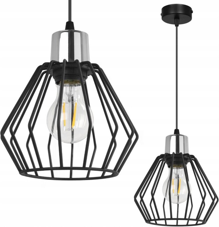 Hängelampe, Deckenleuchter, Drahtschirm, LED