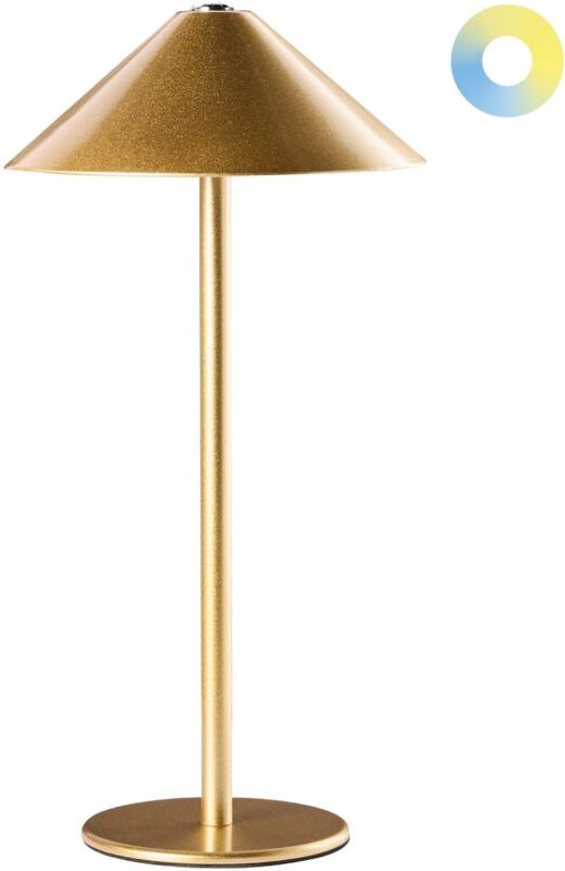 Kabellose LED Tischlampe MODJO mit Dimmer Metall Gold
